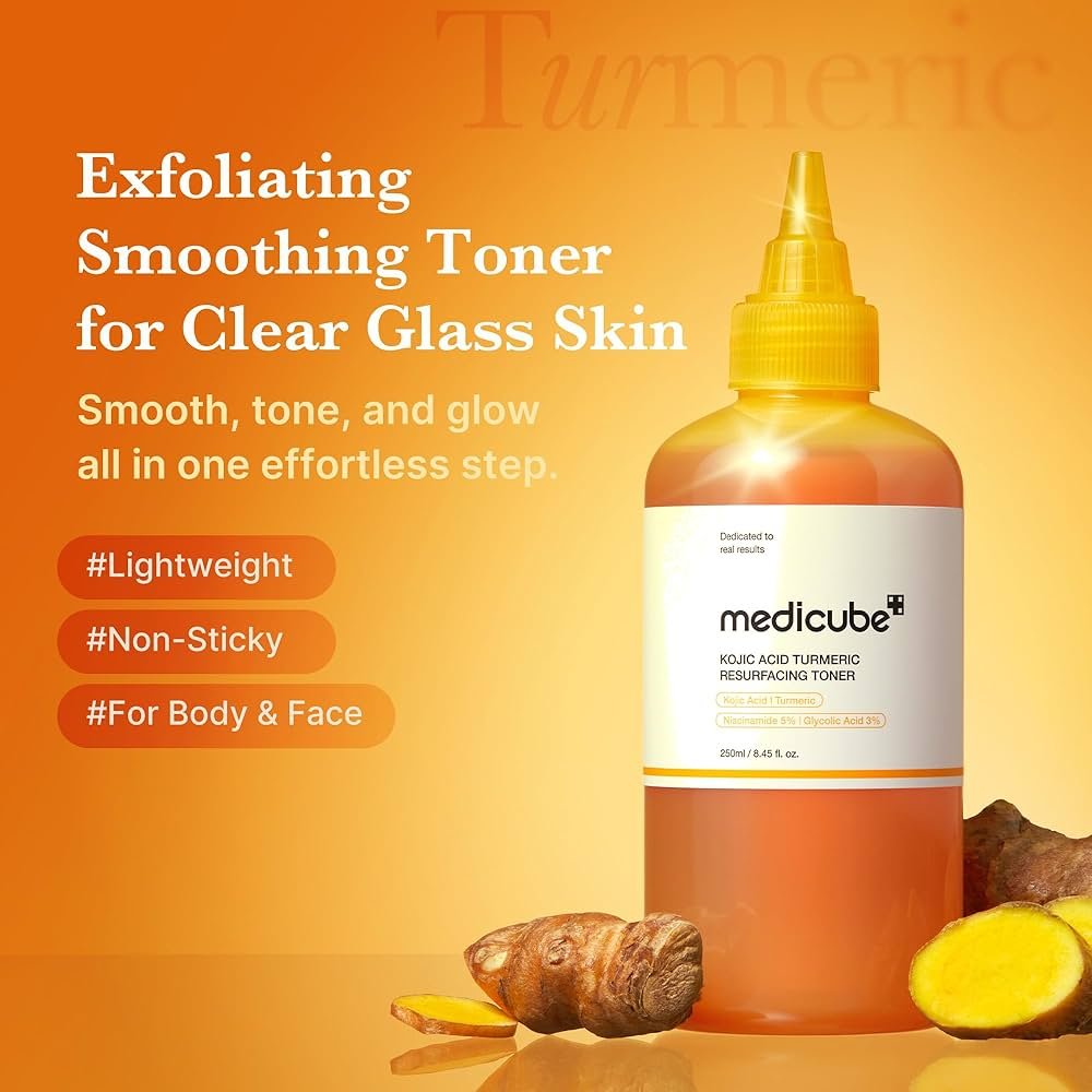 Medicube – Kojic Acid Turmeric Resurfacing Toner (250 ml) - Imagen 2