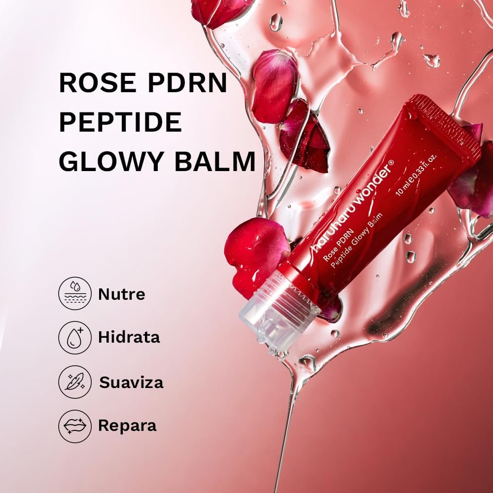 Haruharu Wonder - Rose PDRN Peptide Glowy Balm - Moisturizing Lip Balm - 10 ml - Imagen 5