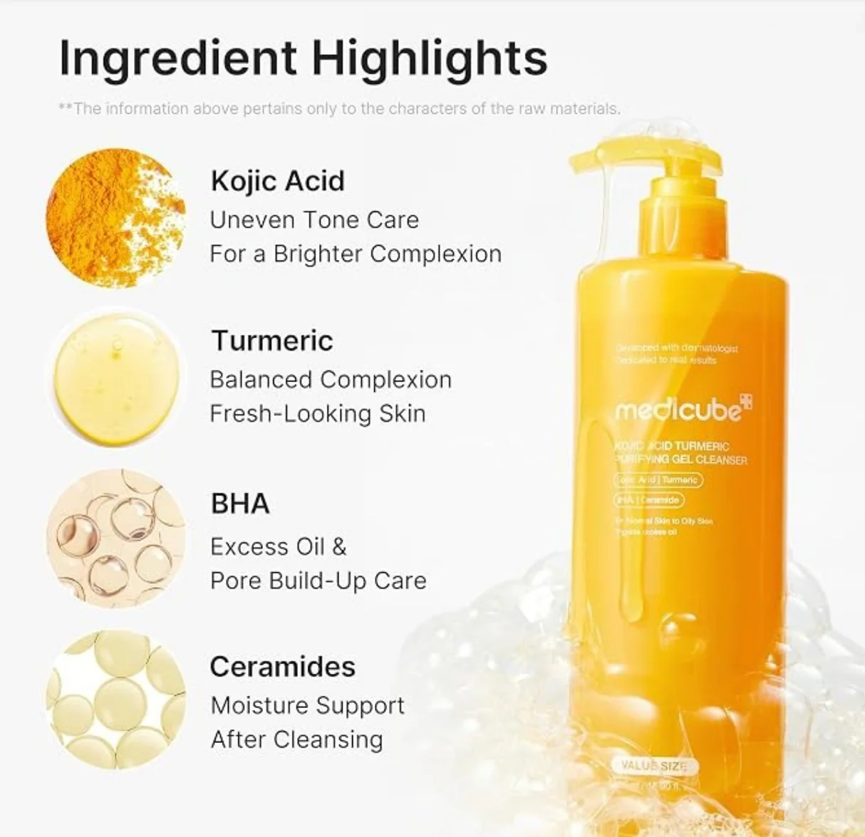 Medicube Kojic Acid Turmeric Gel to Foam Cleanser 500ml - Imagen 2